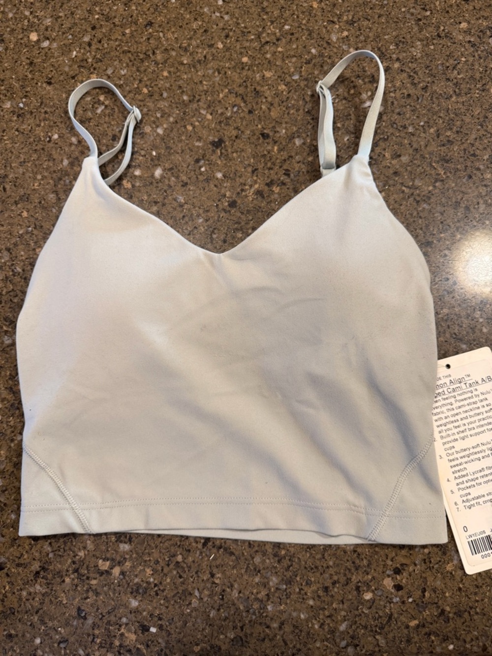 Lululemon Women’s Light Gray Seamless V-Neck Bralette Tank size 0